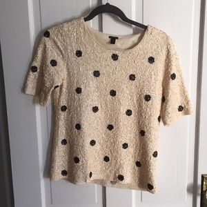 JCrew Sequined Polka Dot Top